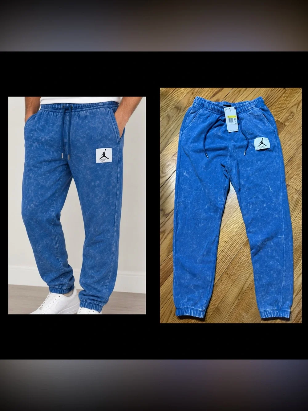 Nike Jordan Flight Fleece Jogger Sweatpants Blue Acid Wash Men's sz small new